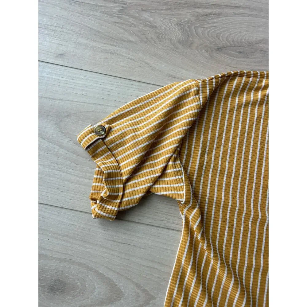 River Island Girl's Yellow Striped Outfit Short Sleeve Top & Pants Set 11/12 yr